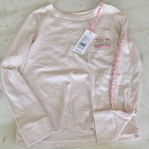 Vineyard Vines Valentine’s Day Kids Light Pink Glittery Long Sleeve Tee